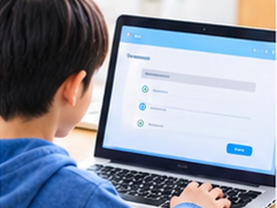 ノートパソコンに表示された試験の画面